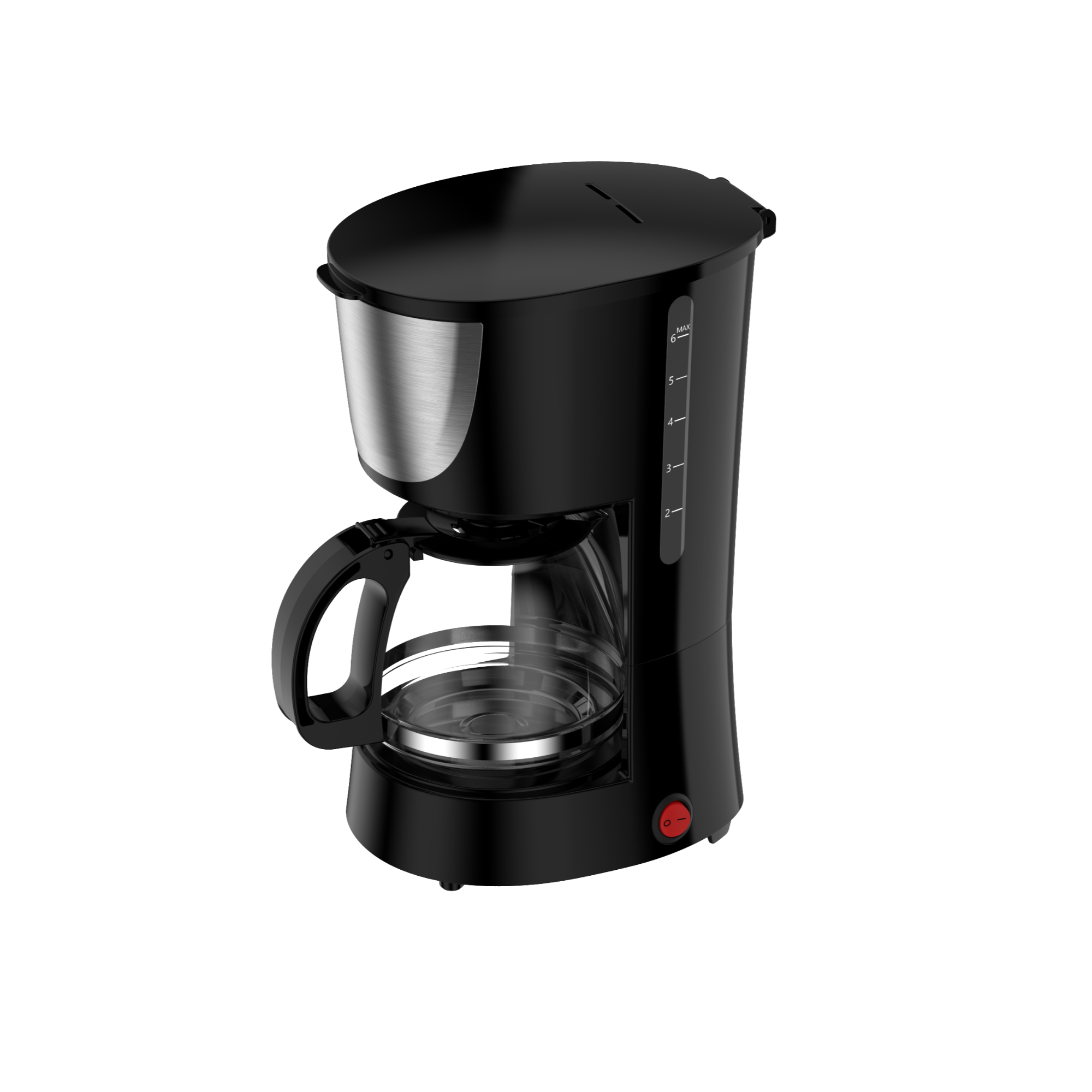 High-Efficiency Coffee Maker with Mechanical Control Stainless Steel Front and Non-Drip Valve for Compact and Convenient Brewing