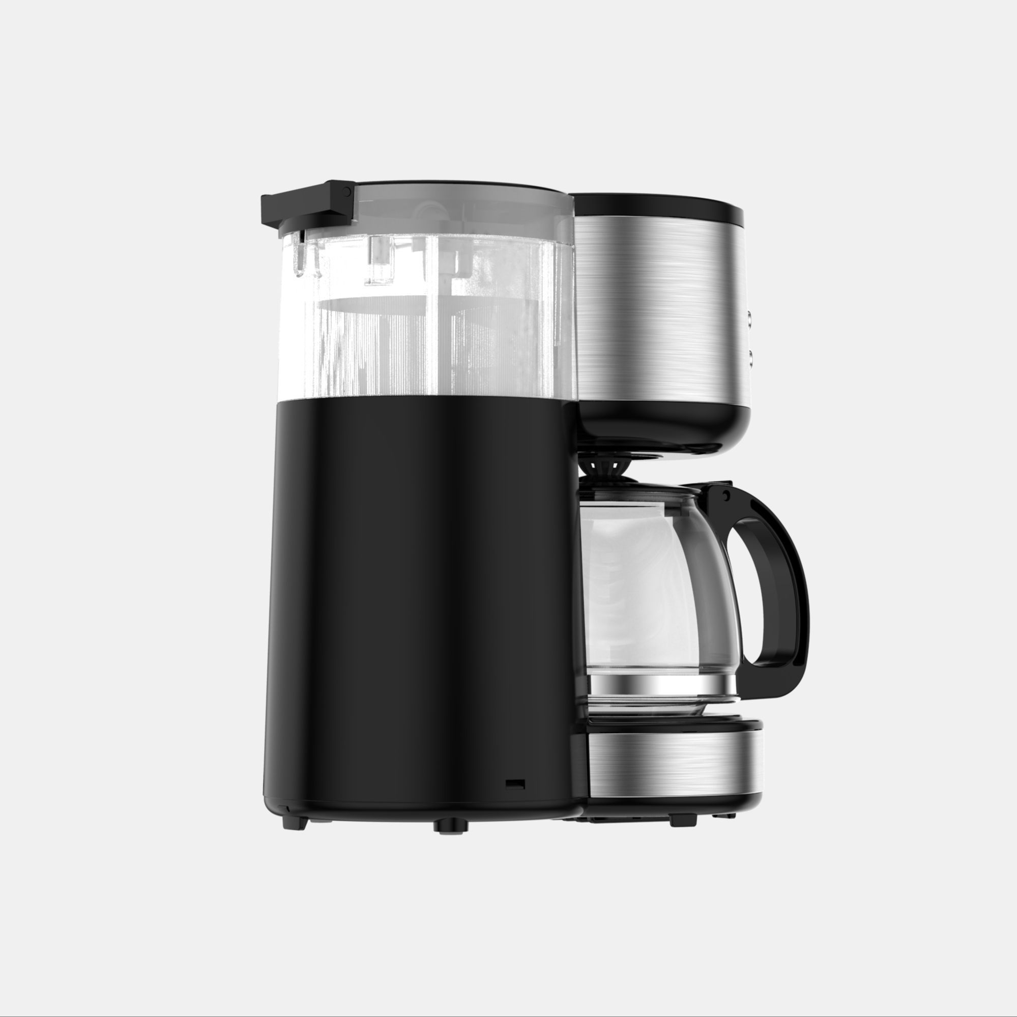 Compact Coffee Maker with Mechanical Control and Stainless Steel Accents for Convenient and Efficient Brewing