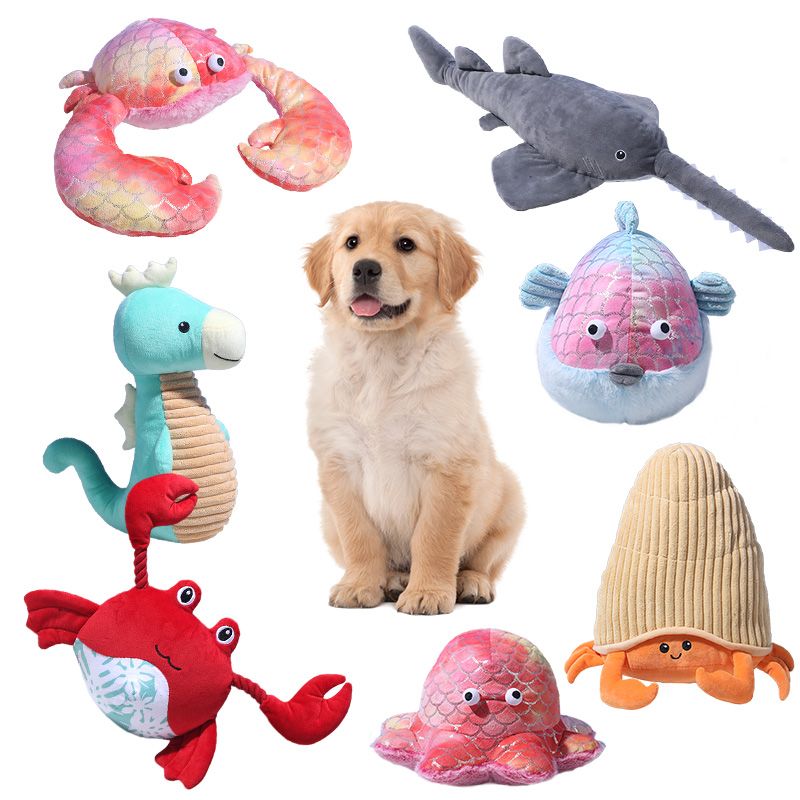 Soft Cute Safe Pet Squeaker Hotsale Stuffed Baby Kid Animal Plush Crab Toy