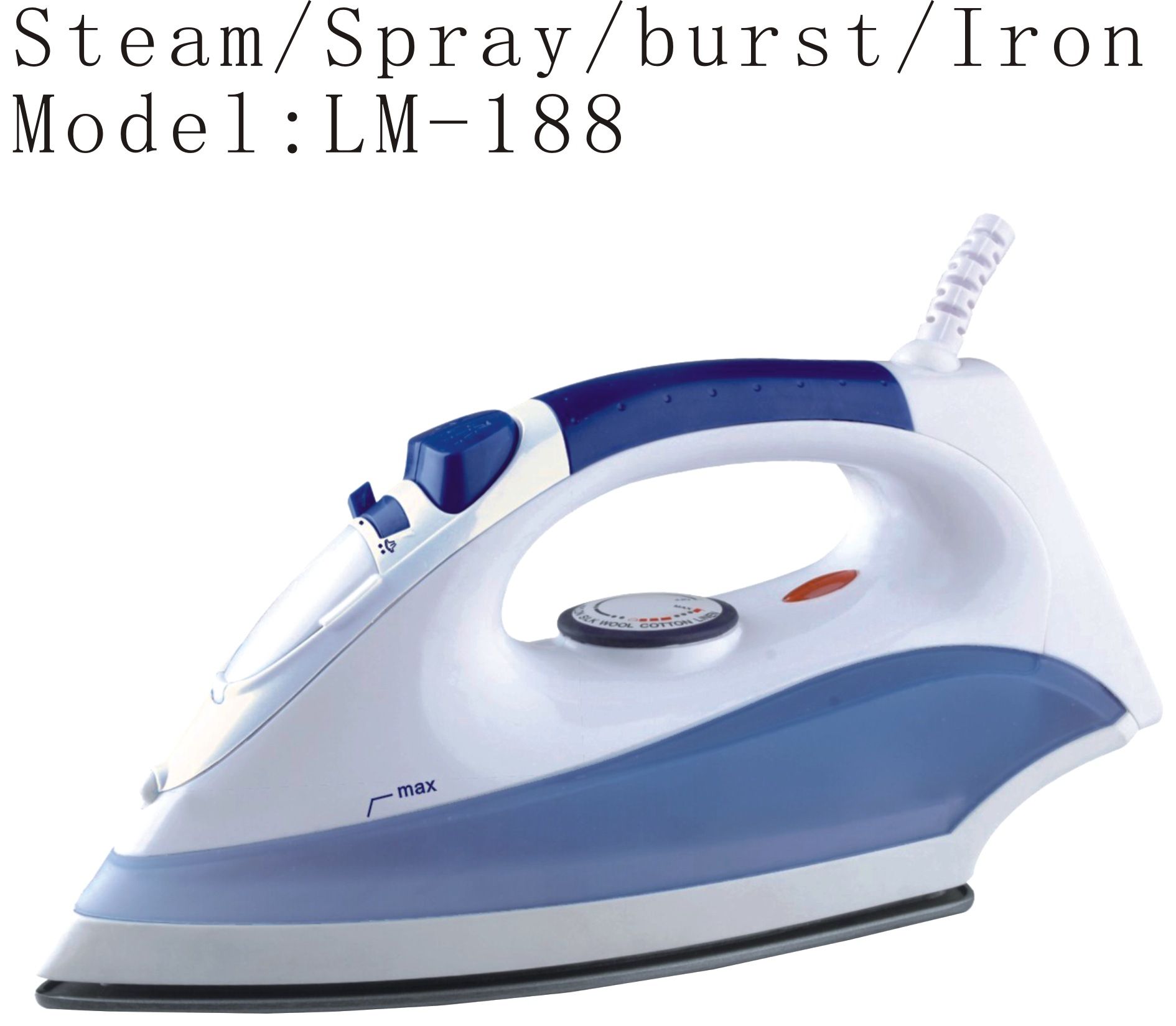 Portable Cord Retractable House Electric Professional Steam Iron For Clothes