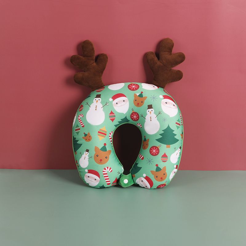 Wholesale Custom Reindeer Antler Christmas Particle U-shaped Neck pillow