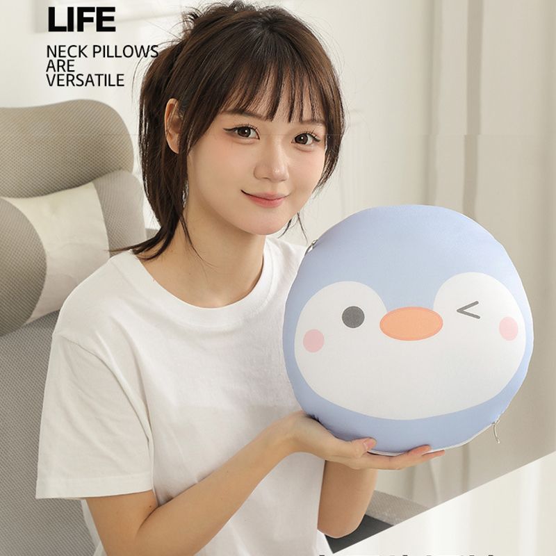 Custom Wholesale Cute Dog Penguin Three-Use 3 in1 Pillow Plush Toy U-shaped Neck Pillow