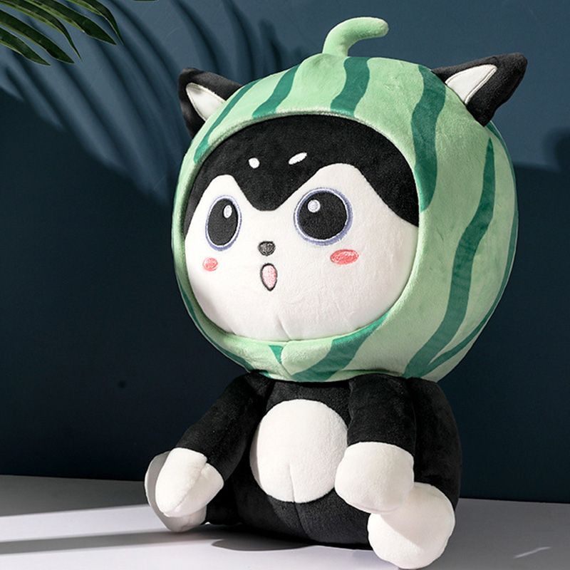 Hot Sales Cute Dog Husky Custom Green Dual-use 2 in 1 neck Pillow For Travel