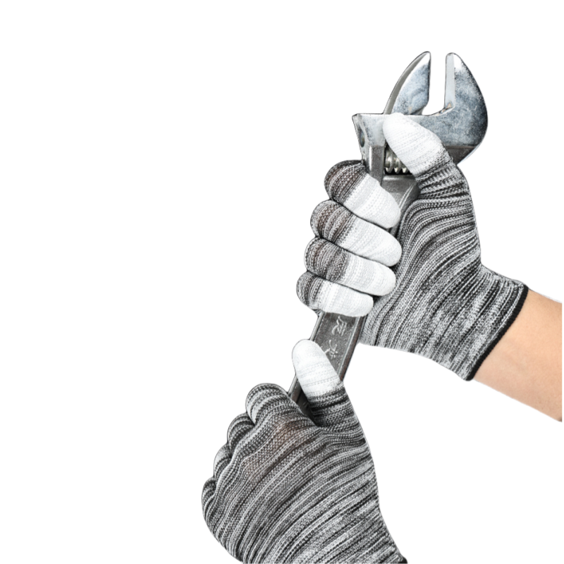 Thin striped nylon PU coated wear-resistant breathable screw safety protection labor protection gloves for electronic workshop