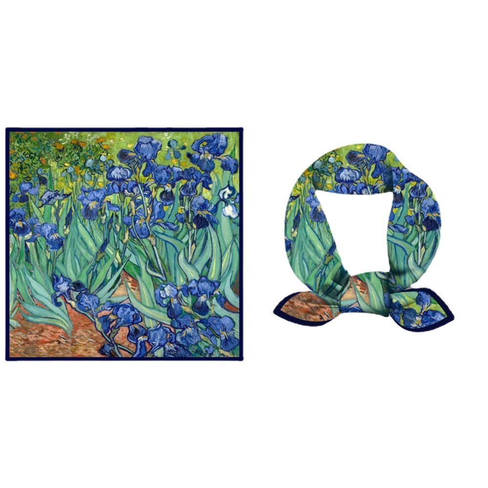 Van Gogh oil painting sunflower twill silk scarf