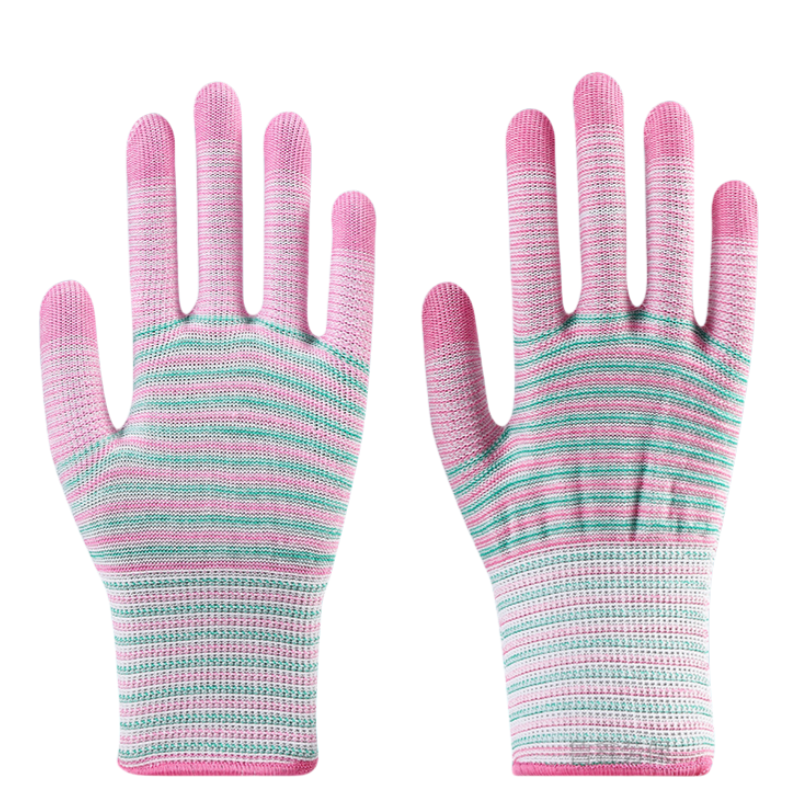 Thin knit zebra-print nylon wear-resistant anti-slip workshop packing work dust-free breathable protective work gloves