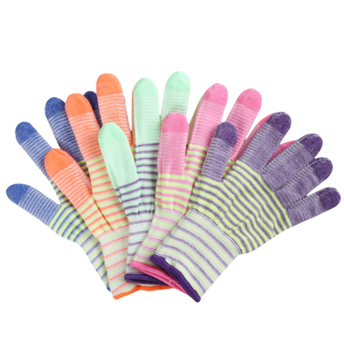 Thin knit zebra-print nylon wear-resistant anti-slip workshop packing work dust-free breathable protective work gloves