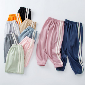 Girls' Multi-Color Athletic Jogger Pants with Side Stripes - Comfortable Elastic Waist Sportswear