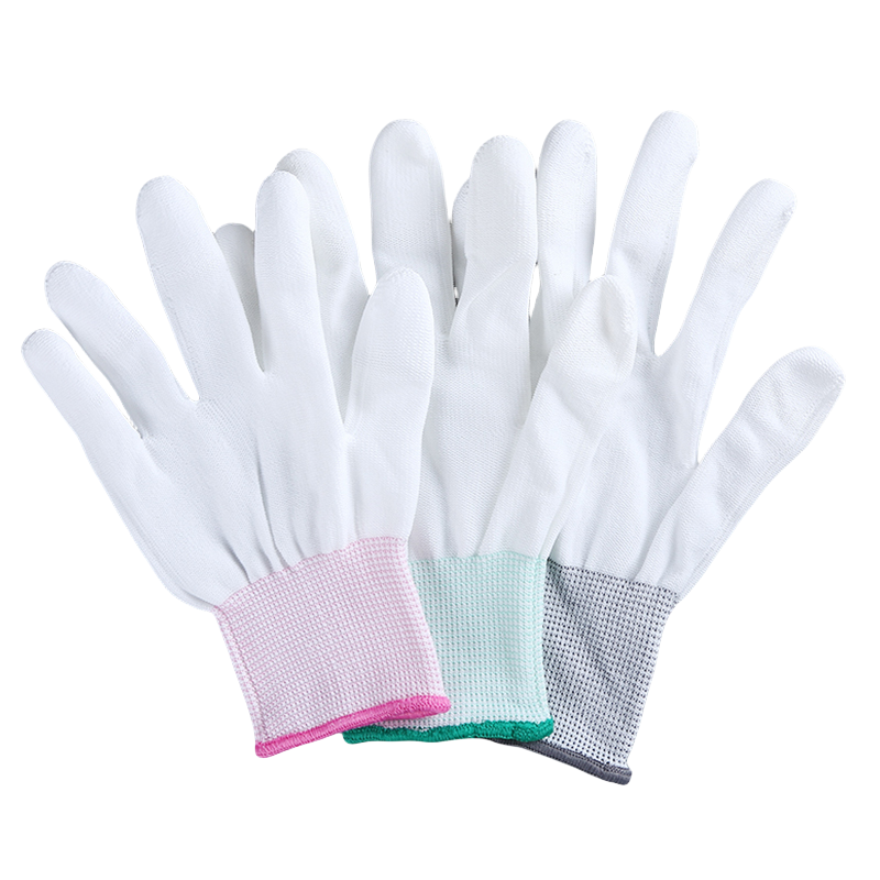 Ultra-thin white elastic polyester line breathable, non-slip and dust-free work sunscreen labor protection work gloves