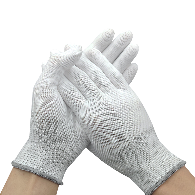 Ultra-thin white elastic polyester line breathable, non-slip and dust-free work sunscreen labor protection work gloves