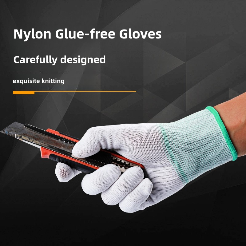 Ultra-thin white elastic polyester line breathable, non-slip and dust-free work sunscreen labor protection work gloves