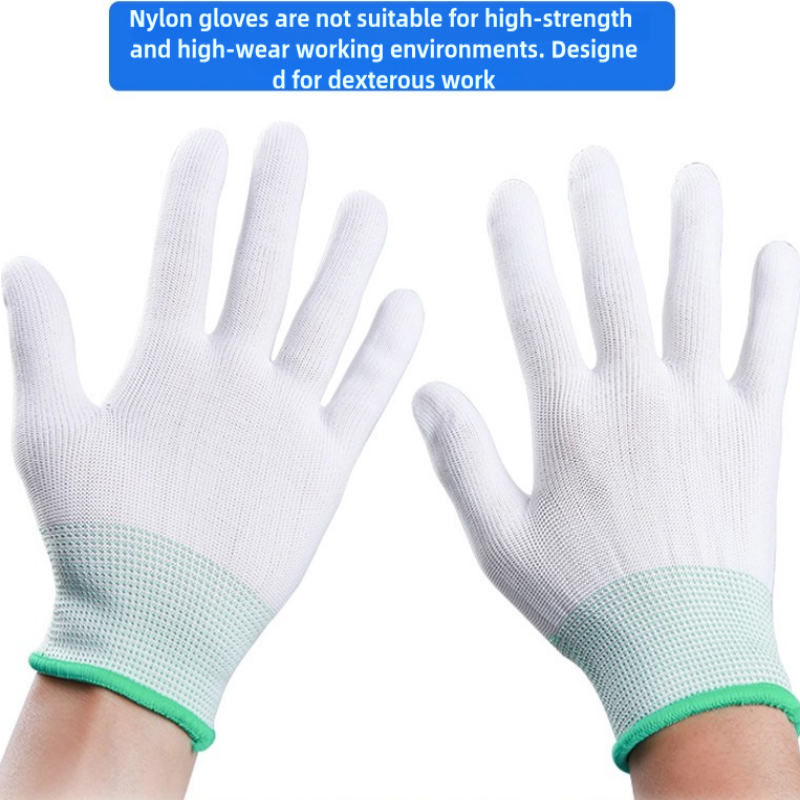 Ultra-thin white elastic polyester line breathable, non-slip and dust-free work sunscreen labor protection work gloves