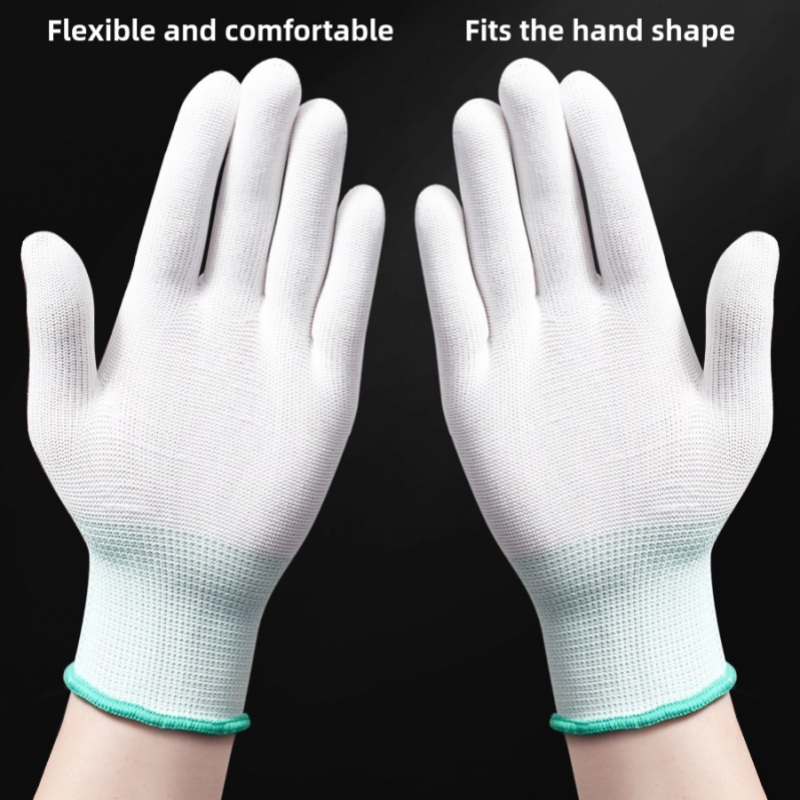 Ultra-thin white elastic polyester line breathable, non-slip and dust-free work sunscreen labor protection work gloves