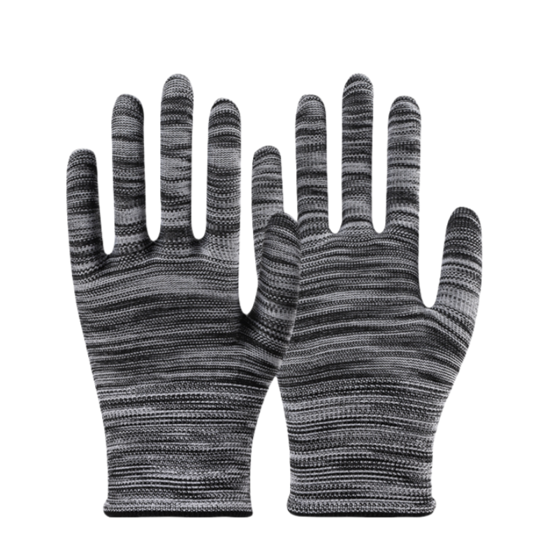 Ultra-thin color striped elastic polyester line breathable, non-slip and dust-free work sunscreen labor protection work gloves