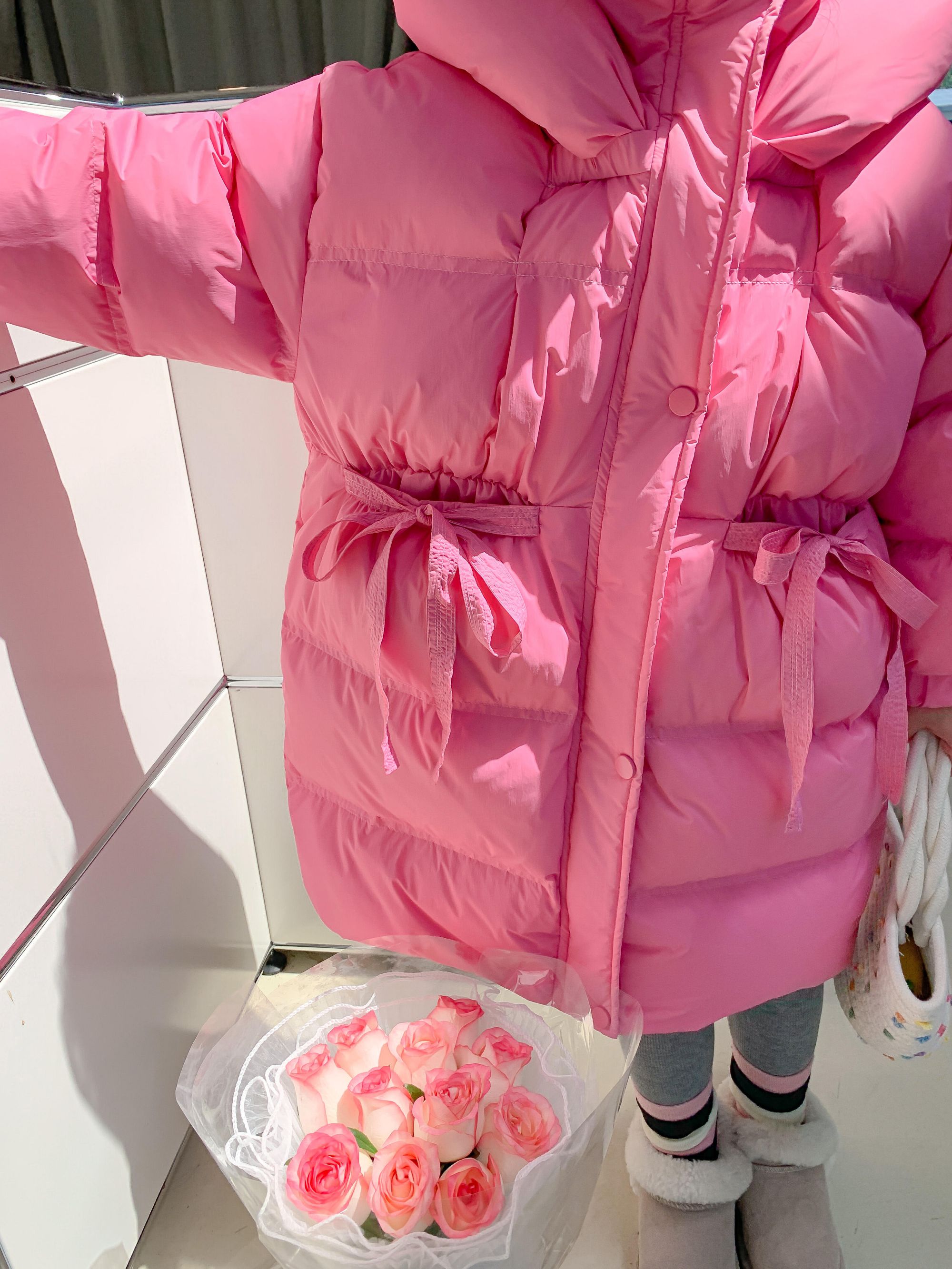 Children Winter Coat Cotton Long Outwear Padded Thick Warm Down Coats Girls