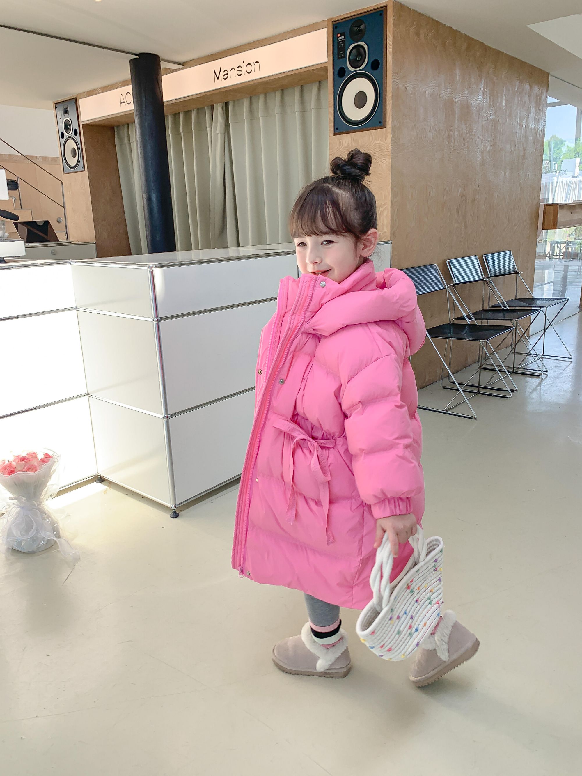 Children Winter Coat Cotton Long Outwear Padded Thick Warm Down Coats Girls