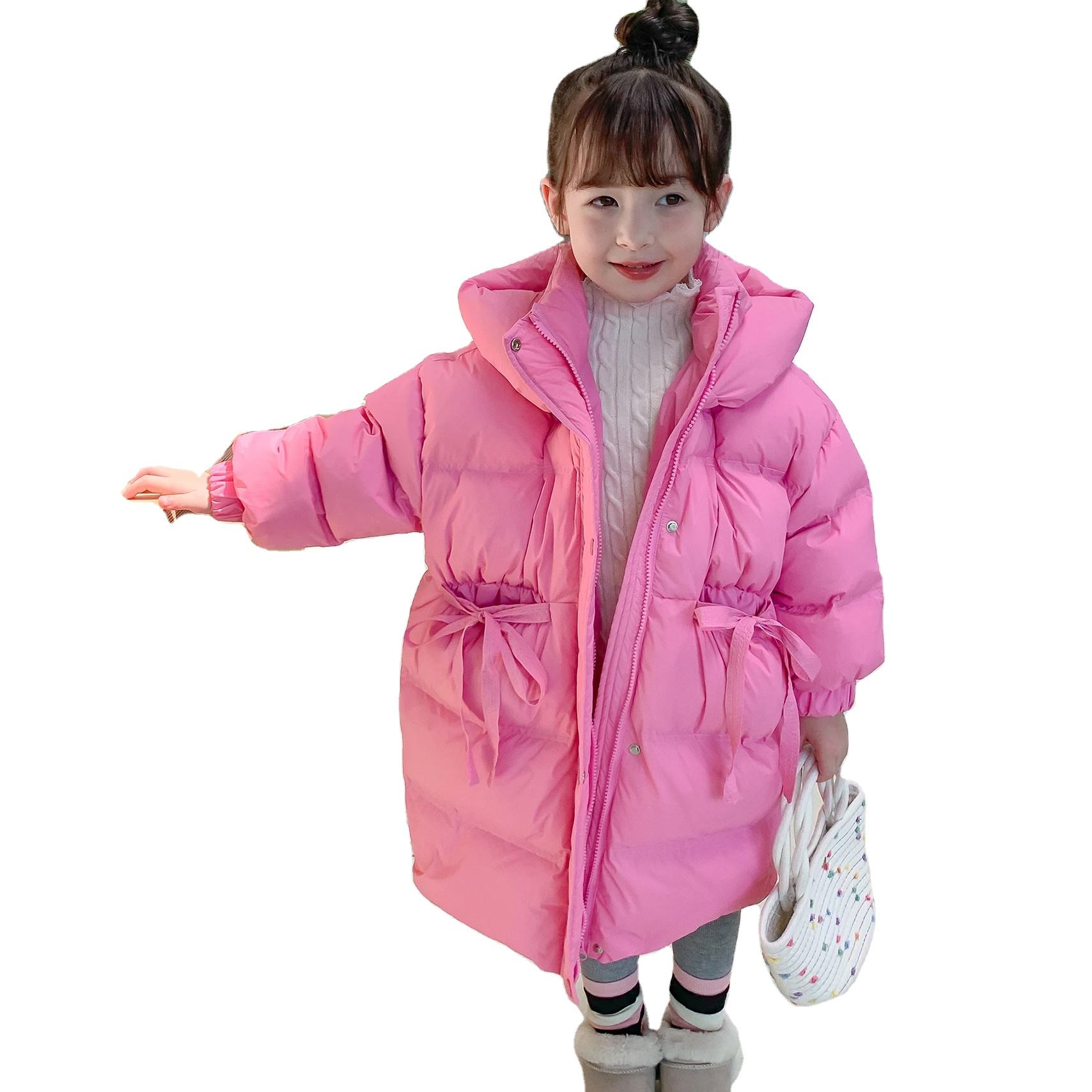 Children Winter Coat Cotton Long Outwear Padded Thick Warm Down Coats Girls