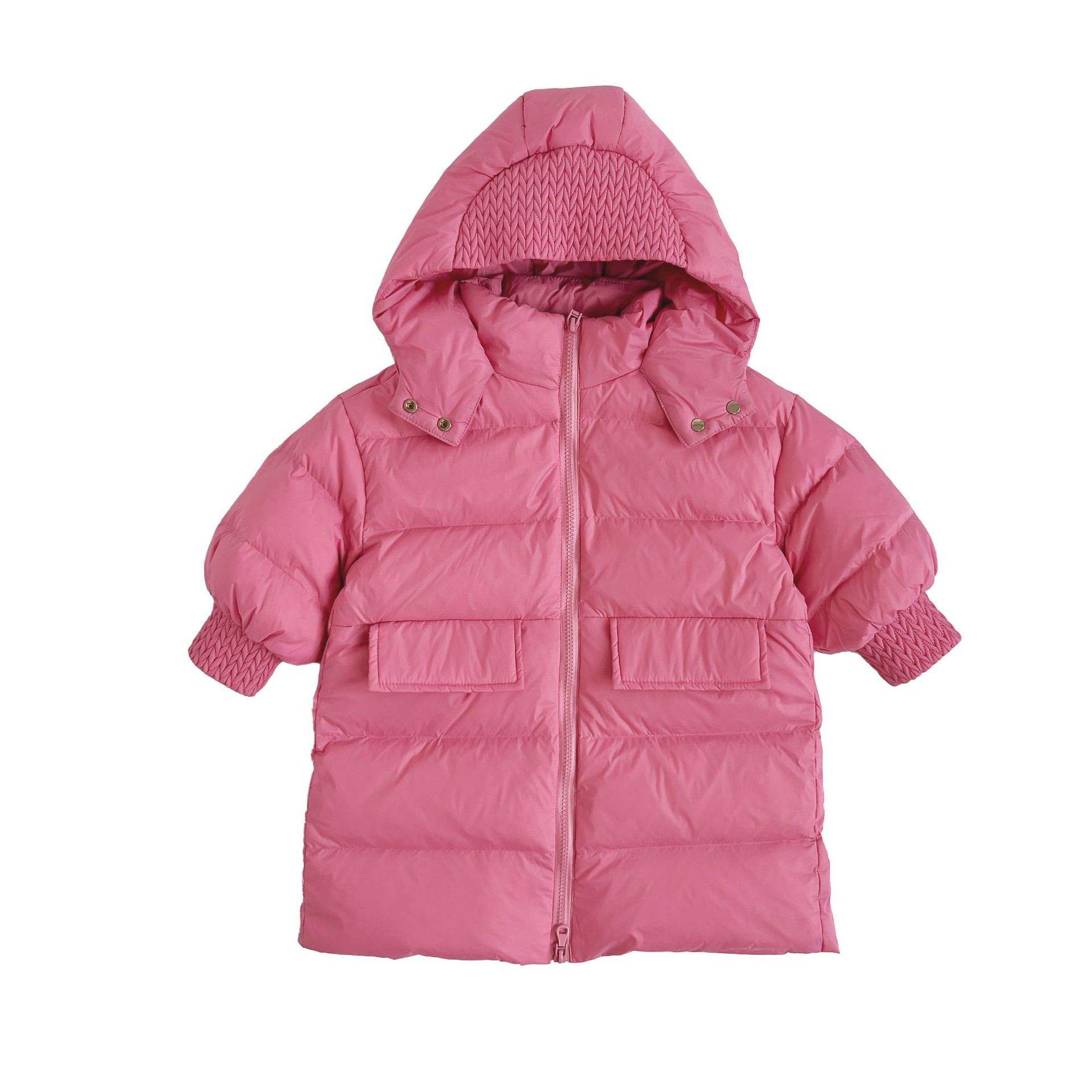 High quality girl baby puffer jacket hooded down padded kids winter coat