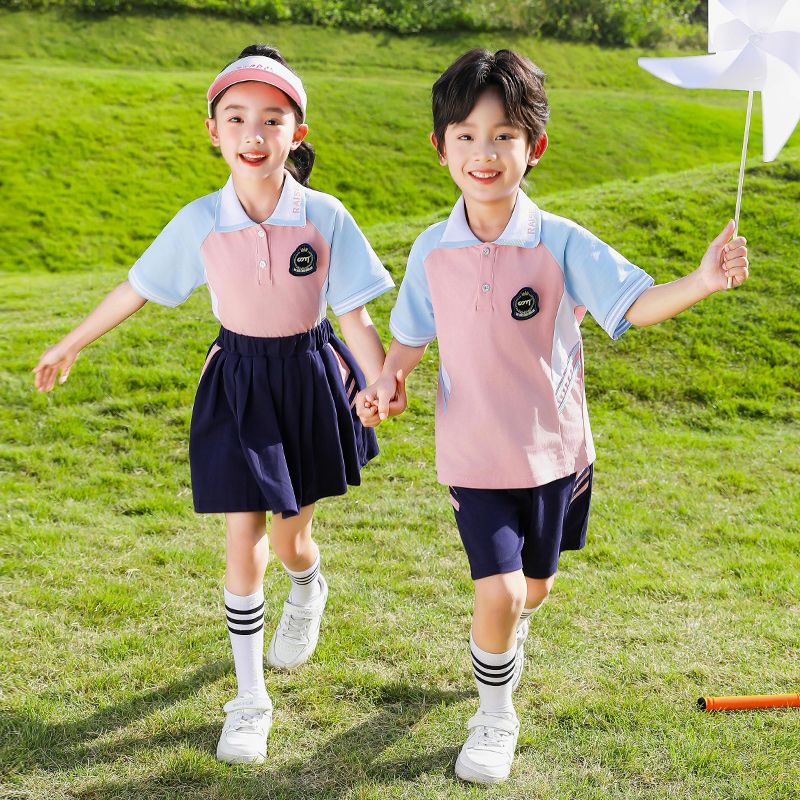 Children's summer school uniform two -piece set thin