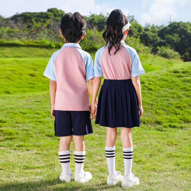 Children's summer school uniform two -piece set thin