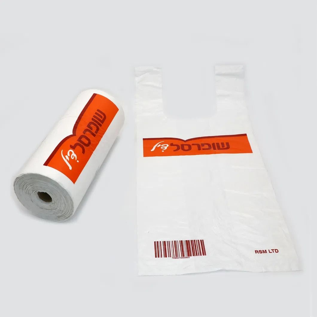 HDPE Plain White Plastic T-Shirt Shopping Bag for Shopping