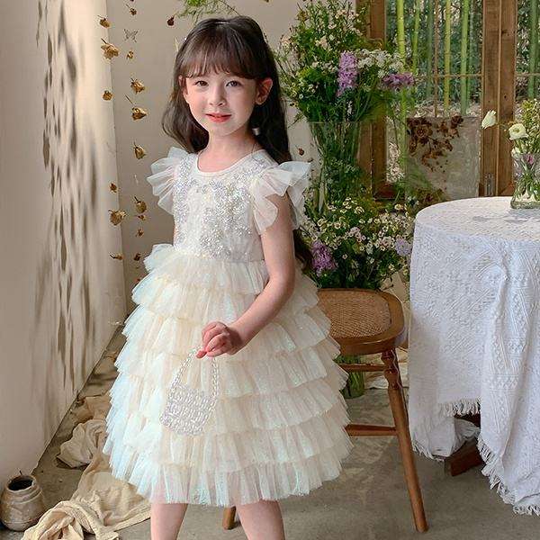 Summer elegant girl party dress 3-8 years weddings host evening kids girls dress