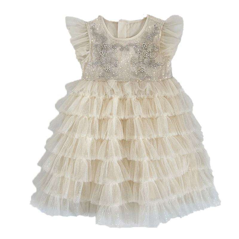 Summer elegant girl party dress 3-8 years weddings host evening kids girls dress