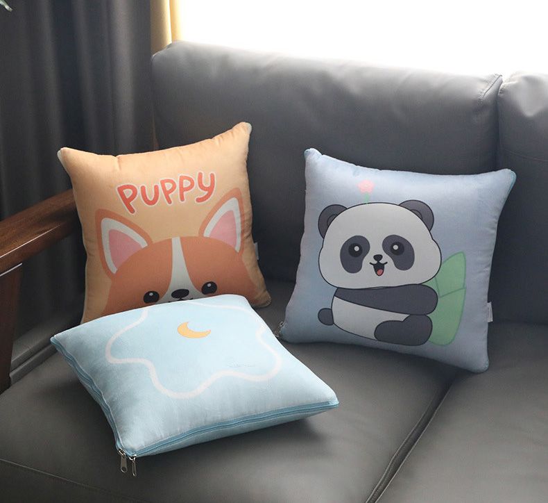 Convenient Panda Bamboo Fluffy Pillow Blanket Cartoon Creative And Multifunctional Pillow