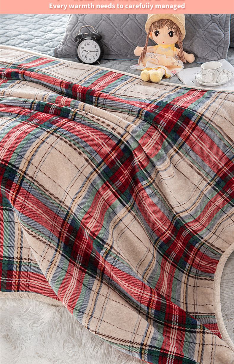 Double flannel blanket lamb wool composite thickened nap blanket student blanket dormitory air conditioning blanket