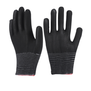 Black polyester thin precision knitting labor protection anti-slip breathable work dust-free work protective gloves