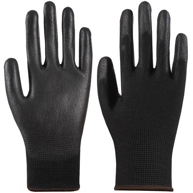 Thin gloves PU coated palm impregnated rubber electrician work anti-slip breathable labor protection wear protective gloves