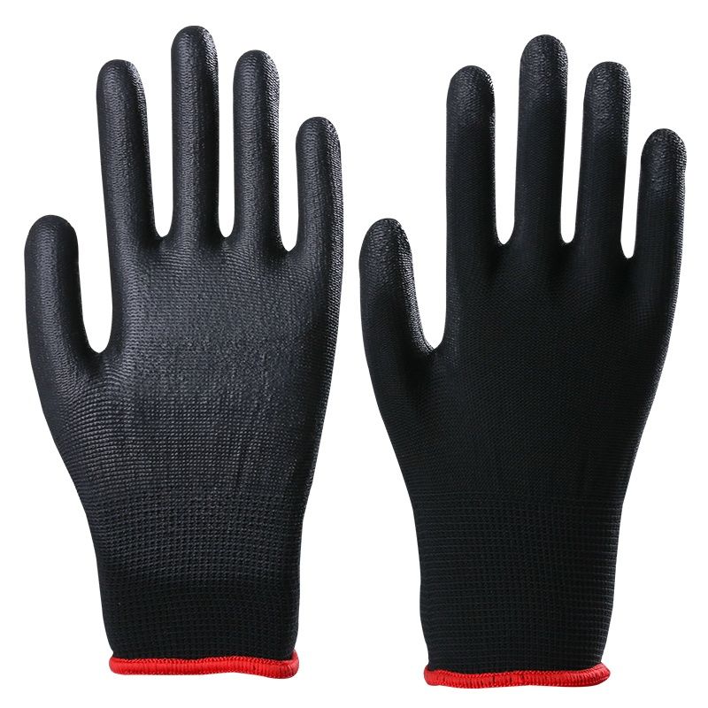 Thin gloves PU coated palm impregnated rubber electrician work anti-slip breathable labor protection wear protective gloves