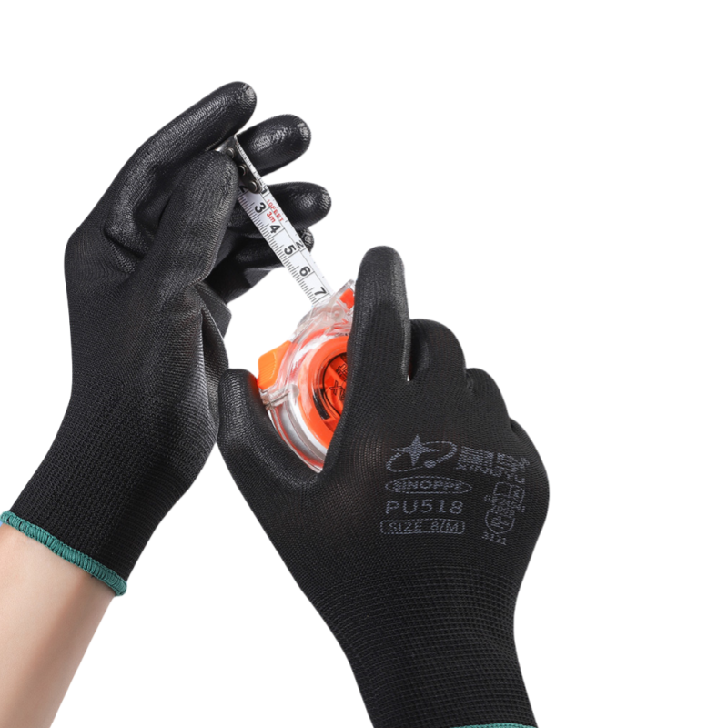 Thin gloves PU coated palm impregnated rubber electrician work anti-slip breathable labor protection wear protective gloves