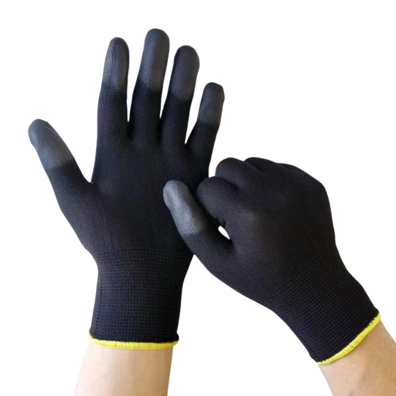 Thin gloves PU coated fingers impregnated rubber electrician work anti-slip breathable labor protection wear protection gloves