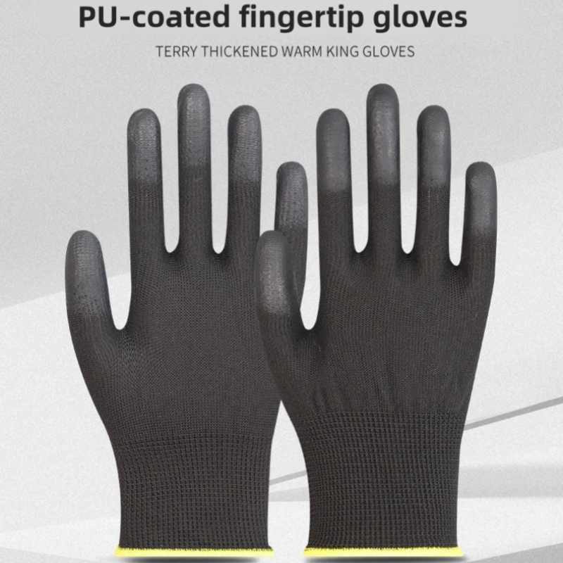 Thin gloves PU coated fingers impregnated rubber electrician work anti-slip breathable labor protection wear protection gloves