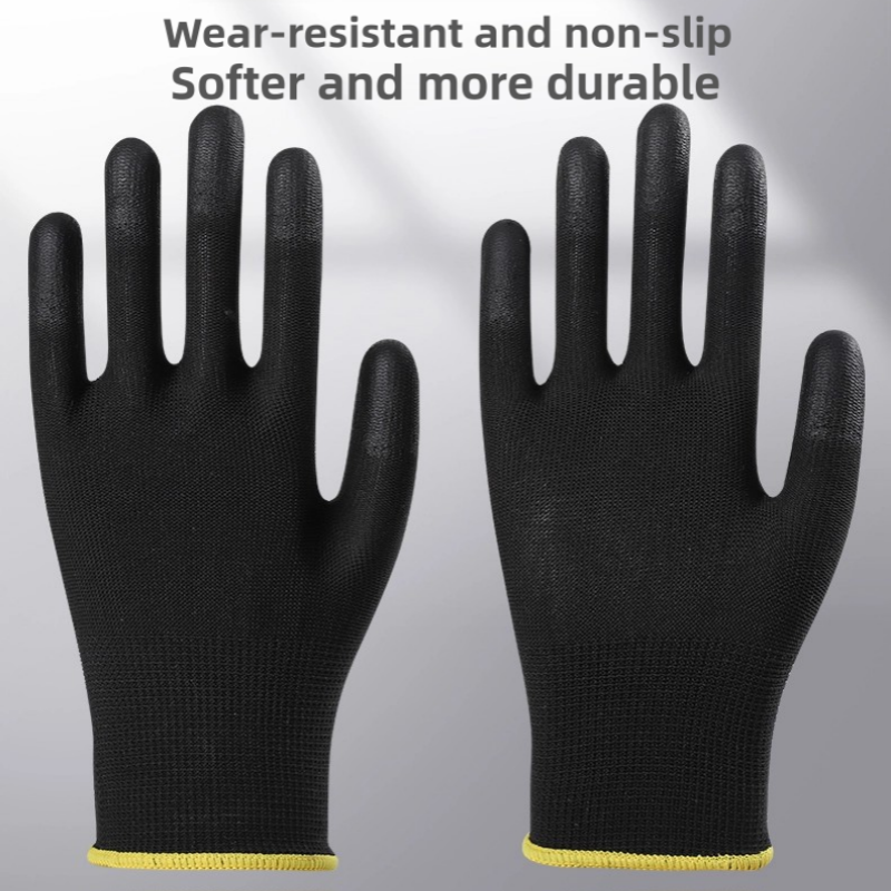 Thin gloves PU coated fingers impregnated rubber electrician work anti-slip breathable labor protection wear protection gloves