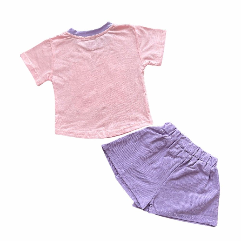 HOT selilng Fashion Trendy Casual Summer Outfits for Girls 1-6Y Toddler Cute Short Sleeve T Shirt and Shorts Set for Kids