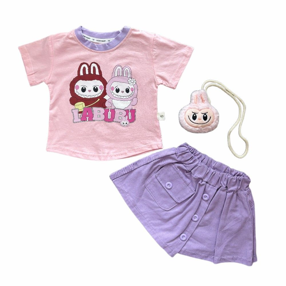 HOT selilng Fashion Trendy Casual Summer Outfits for Girls 1-6Y Toddler Cute Short Sleeve T Shirt and Shorts Set for Kids