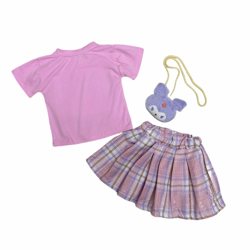 wholesale Fashion Casual Style T Shirt skirt Set for Girls Toddlers Summer Cute Short Sleeve Outfits with cartoon Pattern 2pcs