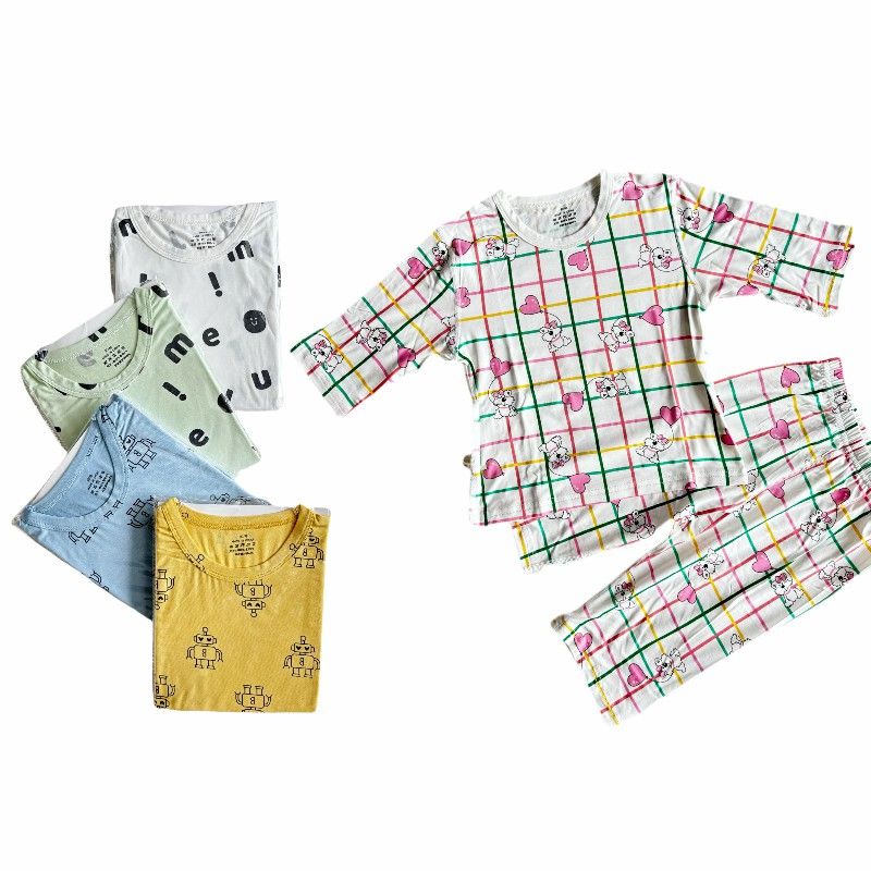 Children's Casual Home Wear Two-Piece Love Print Set for Boys and Girls Toddler Clothing