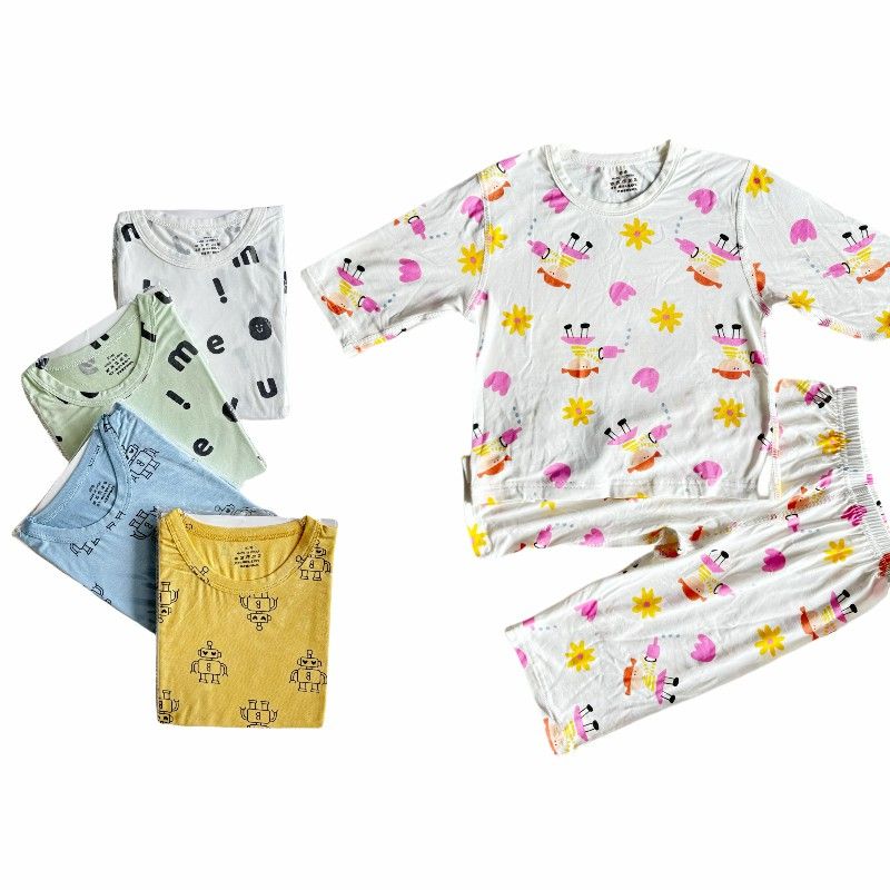 Children's Casual Home Wear Two-Piece Love Print Set for Boys and Girls Toddler Clothing