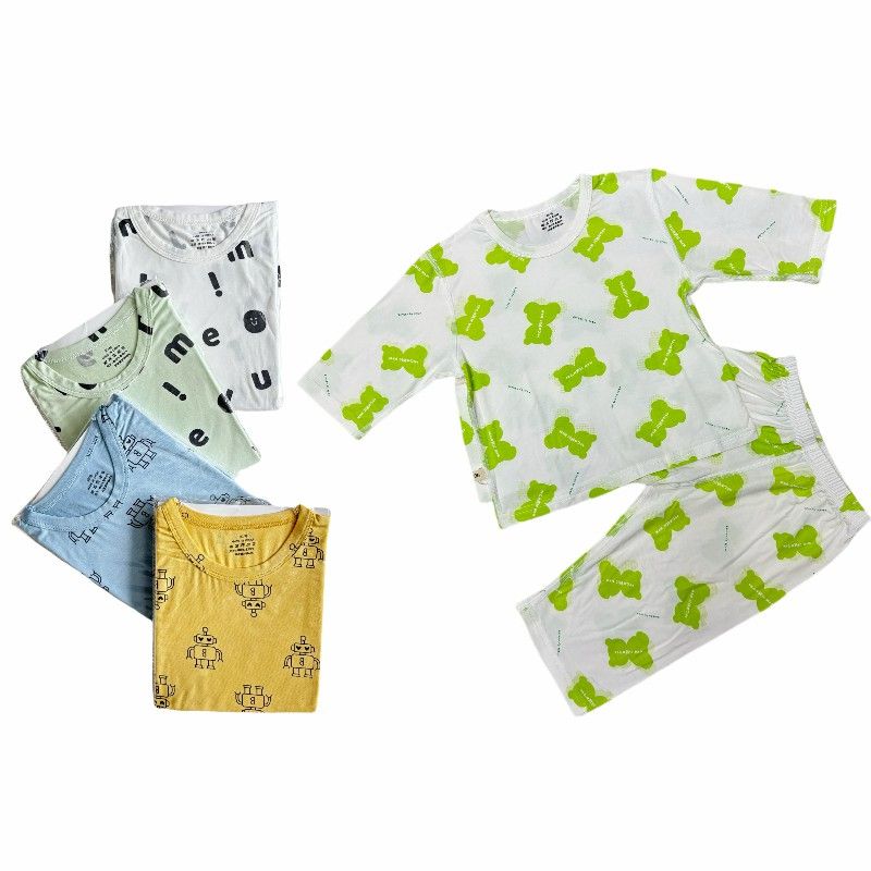 Children's Casual Home Wear Two-Piece Love Print Set for Boys and Girls Toddler Clothing