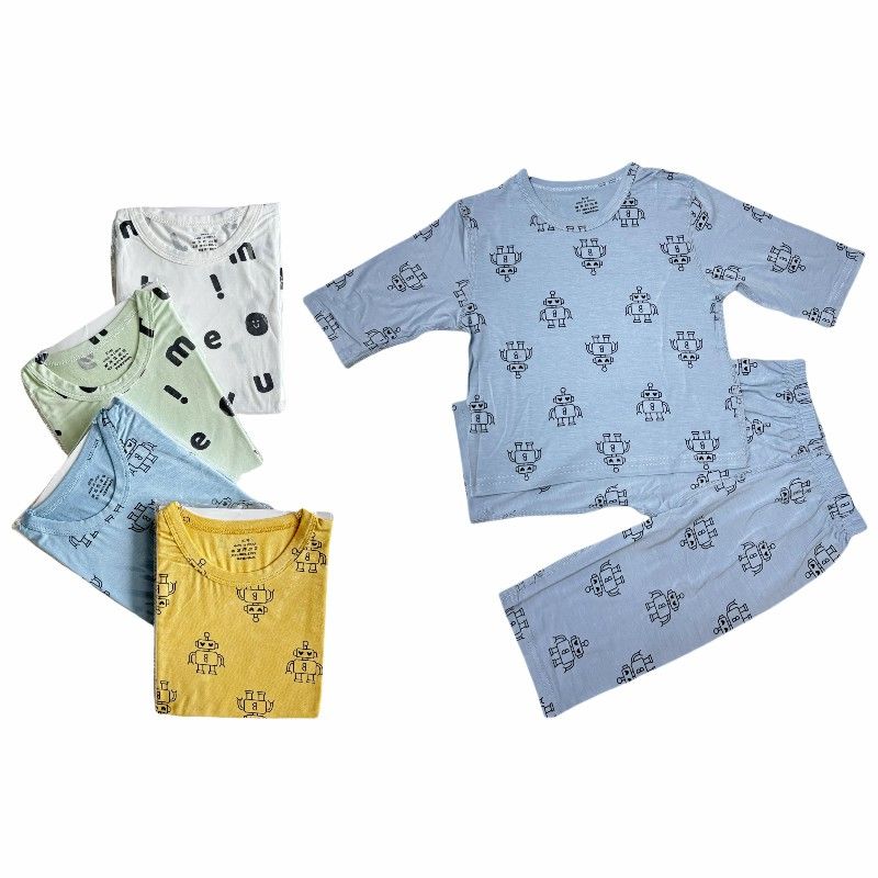 Children's Casual Home Wear Two-Piece Love Print Set for Boys and Girls Toddler Clothing