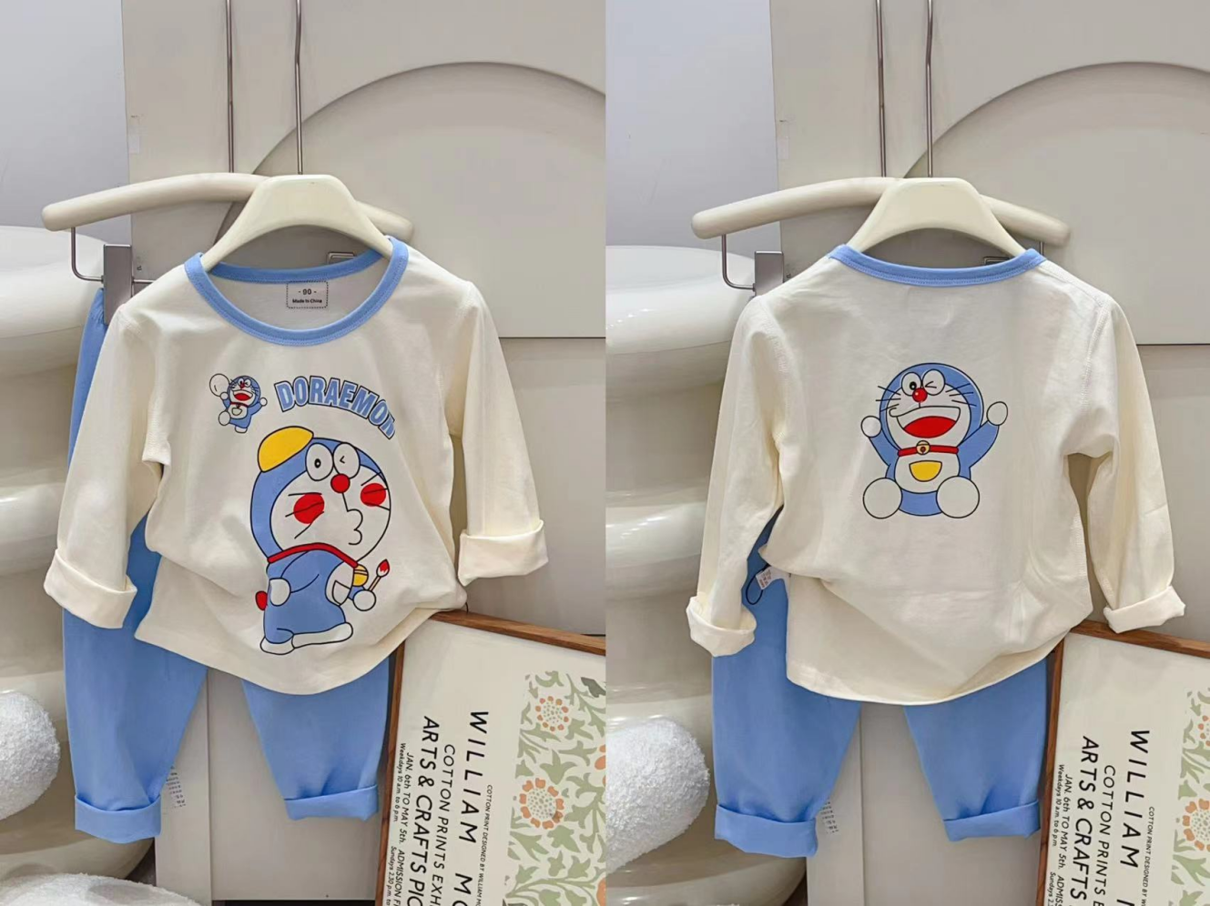 2024 Fashion children's set toddler's home wear long sleeve pants two-piece cartoon costume for boys and girls