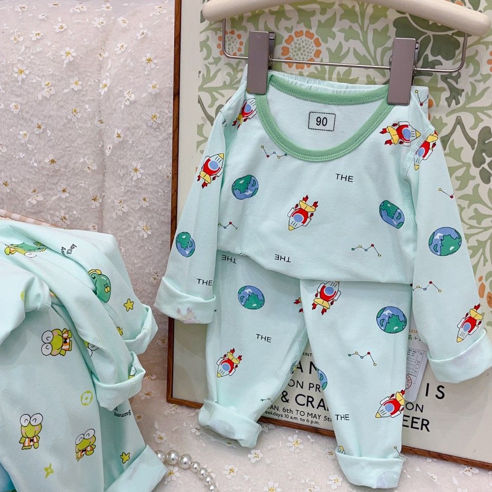 Children's fashion casual suit Boys girls homewear two-piece dinosaur car print cartoon print 2-6Y clothing