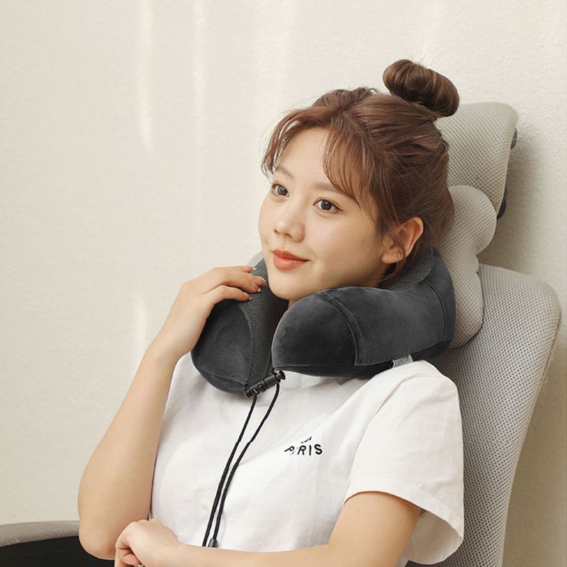 Adjustable Strap Ideal for Airplane Car and Office Use Comfortable Memory Foam Travel Neck Pillow