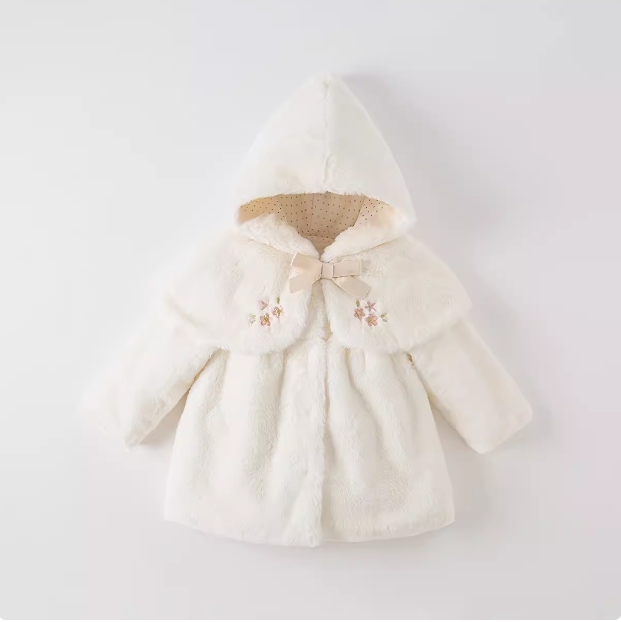 Girls' cotton-padded winter clothes baby imitation rabbit hair coat children's clothes for children