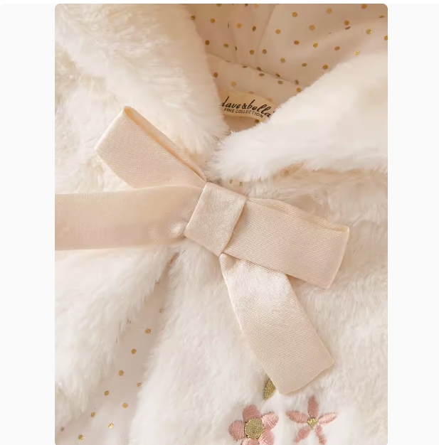 Girls' cotton-padded winter clothes baby imitation rabbit hair coat children's clothes for children