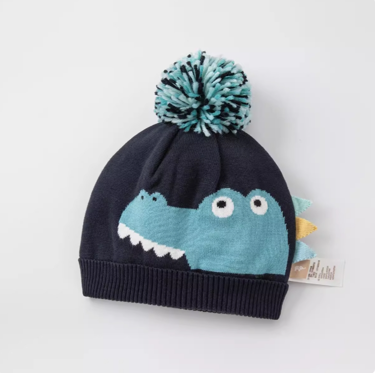 Children's hat winter new boys knit hat children plus fleece pullover hat