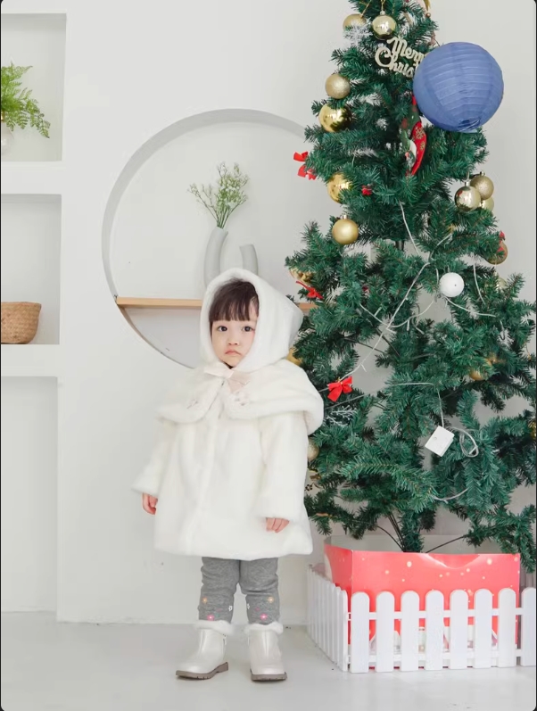 Girls' cotton-padded winter clothes baby imitation rabbit hair coat children's clothes for children